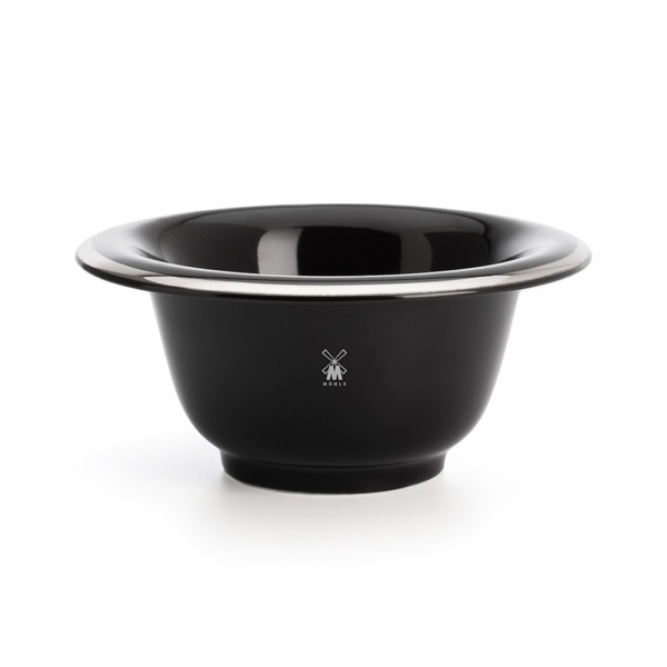 Shaving Bowl, Porcelain black with Platinum Rim